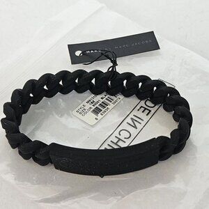 NWT Marc By Marc Jacobs Black Standard Supply Braided Silicone Rubber Bracelet